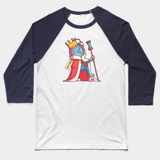 Time Is King // Funny Clock Cartoon Baseball T-Shirt